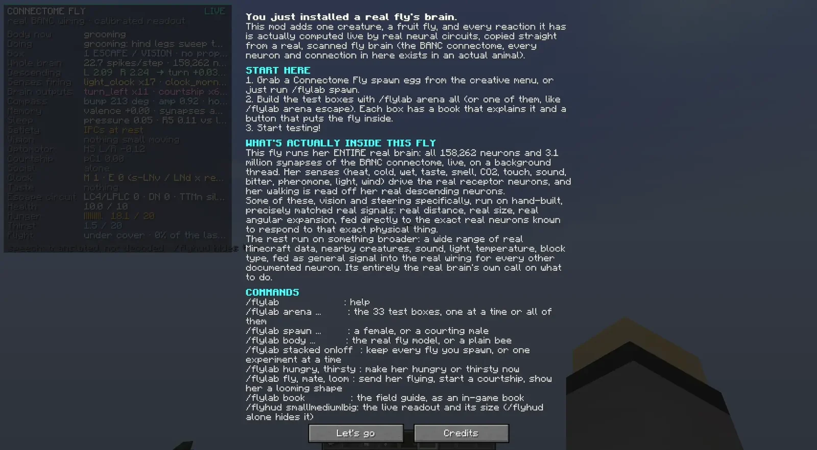 The in-game intro screen and the live HUD